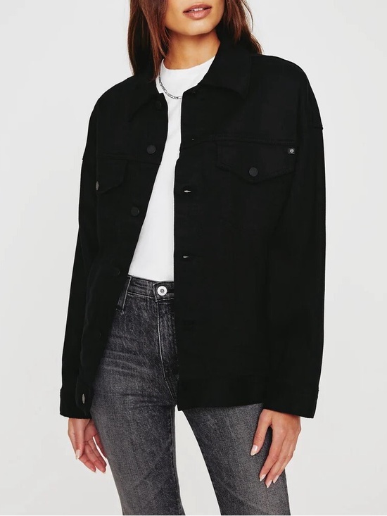 Ag Adriano Goldschmied Jackets & Blazers - AG Adriano Goldschmied Black Oversized Denim Trucker Kendrix Jacket NWT Medium